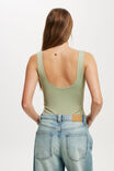 Cleo Scoop Neck Low Back Bodysuit, ARTICHOKE - alternate image 3