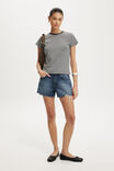 90S Baby Tee, MADI STRIPE GREY MARLE/ DARK GREY MARLE - example image 1