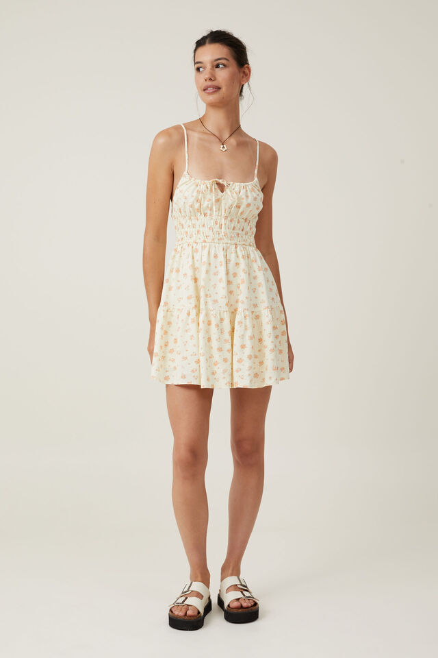 Haven Tiered Mini Dress, INDIRA DITSY BUTTER