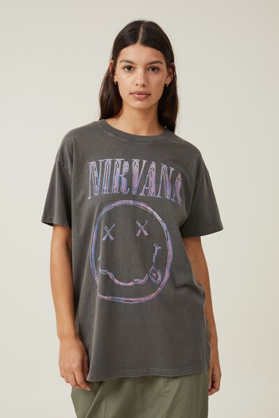 Camiseta - Oversized Fit Nirvana tee, LCN LIV NIRVANA IN UTERO/ SLATE GREY