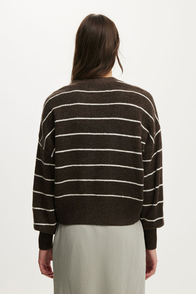 Softest Luxe Oversized Cardi, DARK OAK STRIPE