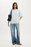 Boxy Short Sleeve Tee, ADA STRIPE SEASIDE BLUE - example image 2
