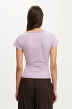 Everyday Smooth Scoop Neck Tee, MADI STRIPE GREY MARLE/LAVENDER DUSK - example image 3