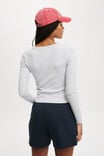 Kelsey V Front Henley Long Sleeve, GREY MARLE - alternate image 3