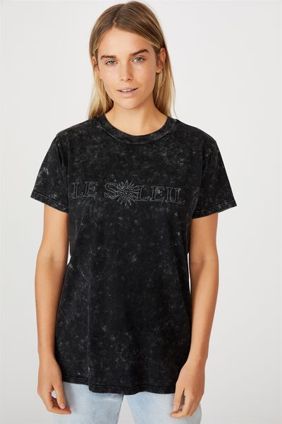 Classic Slogan T Shirt, LE SOLEIL/BLACK