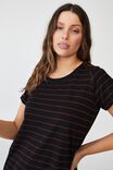 Tina Tshirt Dress 2, RICH BERRY/BLACK STRIPE