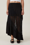 Saia - Millie Asymmetrical Maxi Skirt, BLACK - vista alternativa 4