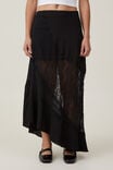 Millie Asymmetrical Maxi Skirt, BLACK - alternate image 4