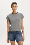 90S Baby Tee, MADI STRIPE GREY MARLE/ DARK GREY MARLE - example image 2