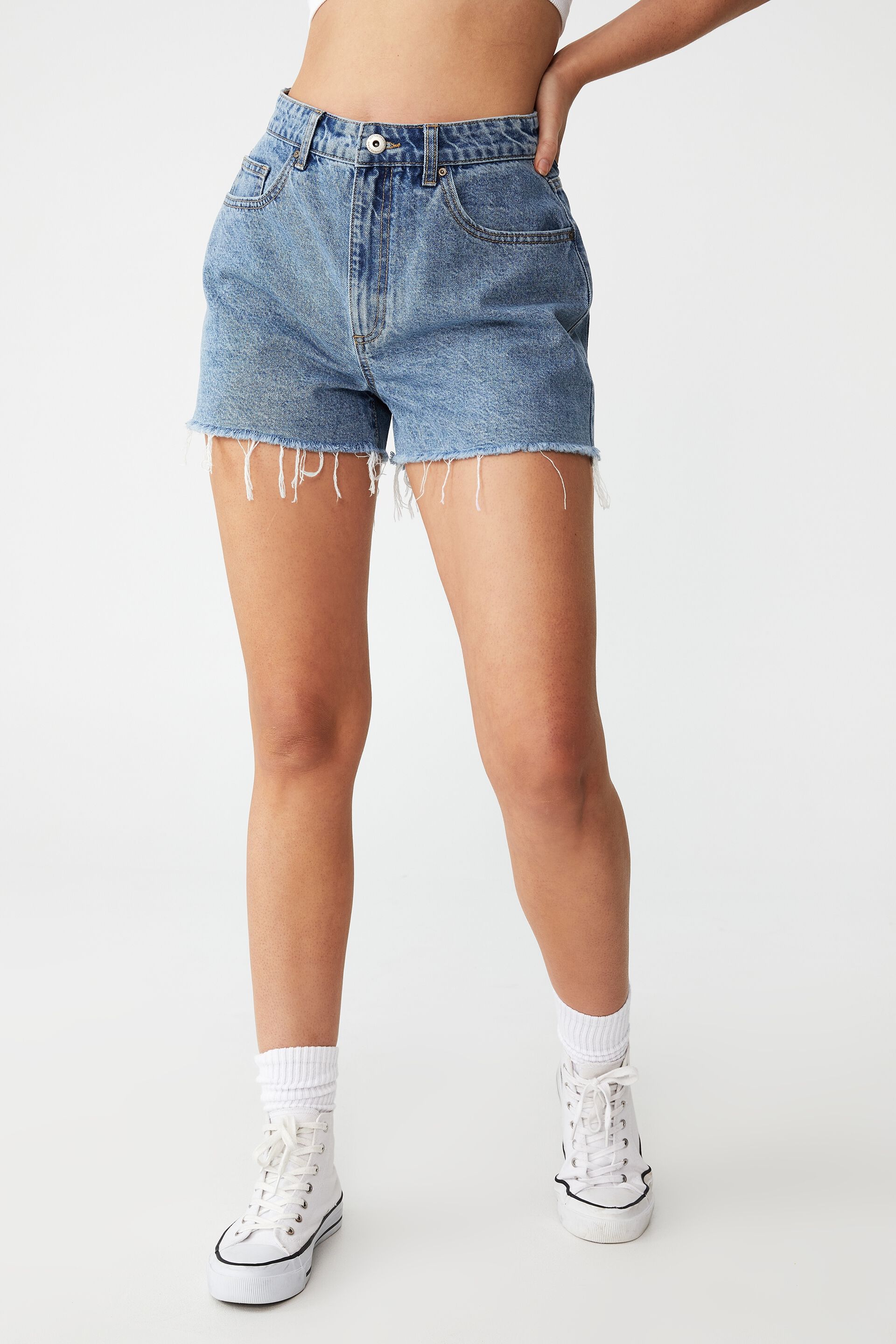female denim shorts