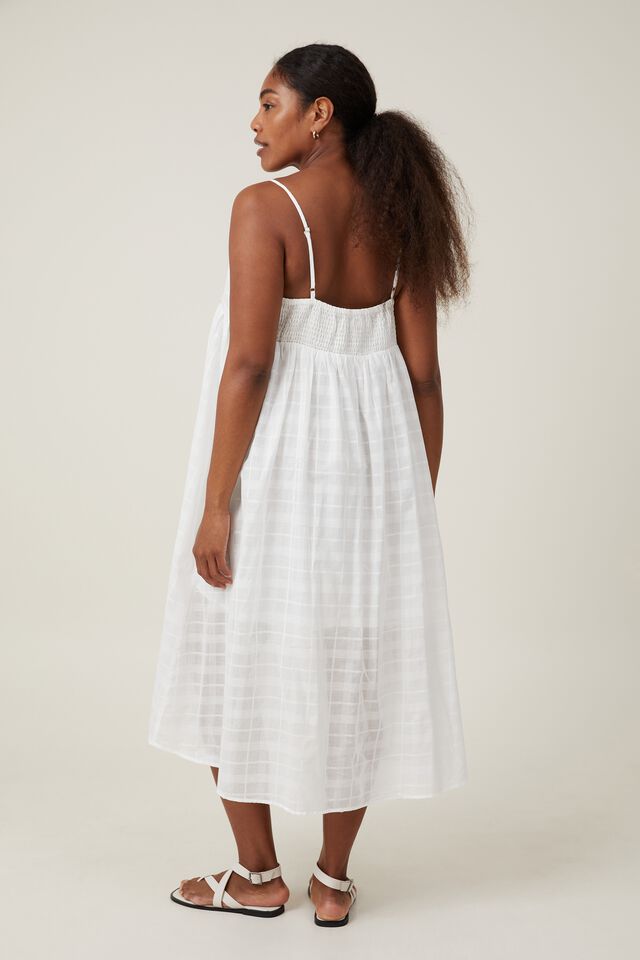 Tilly Textured Maxi Dress, WHITE