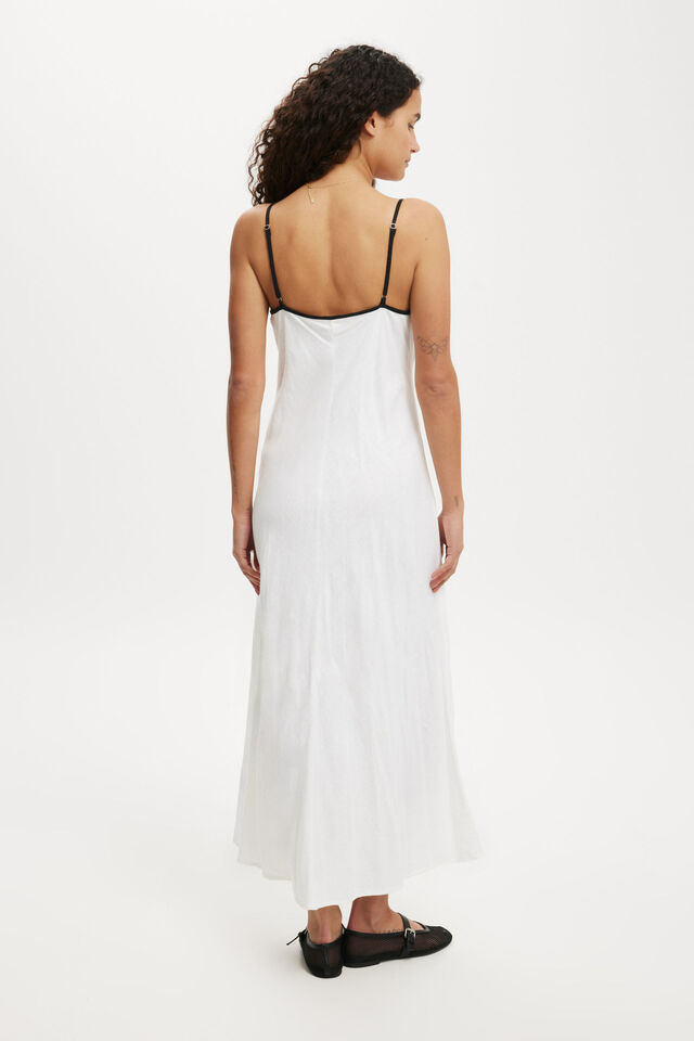Haven V Neck Maxi Dress, WHITE