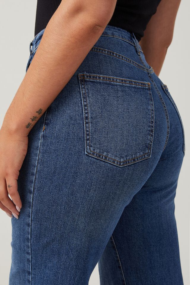 Curvy Stretch Wide Jean, BOTTLE BLUE