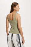 Staple Rib Double Scoop Tank, ARTICHOKE - alternate image 3