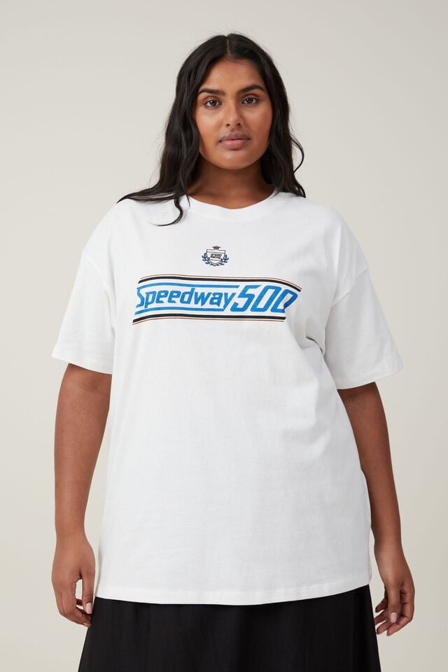 The Oversized Graphic Tee, SPEEDWAY 500/ VINTAGE WHITE