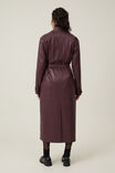 Brooklyn Faux Leather Trench Coat, BERRY - alternate image 3
