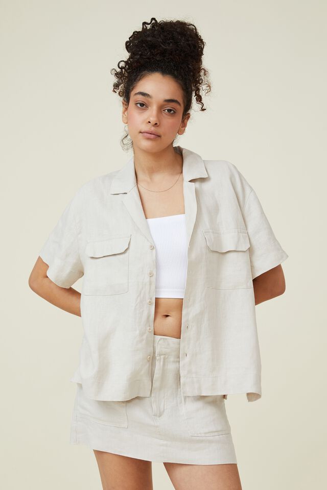 cottonon.com | Florence Linen Utility Shirt