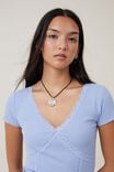 Daisy Lace Trim Tee, FROSTED BLUE - alternate image 4