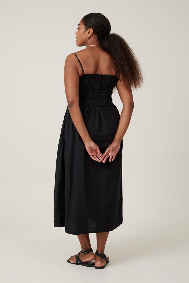 Vestido - Lexi Shirred Maxi Dress, BLACK