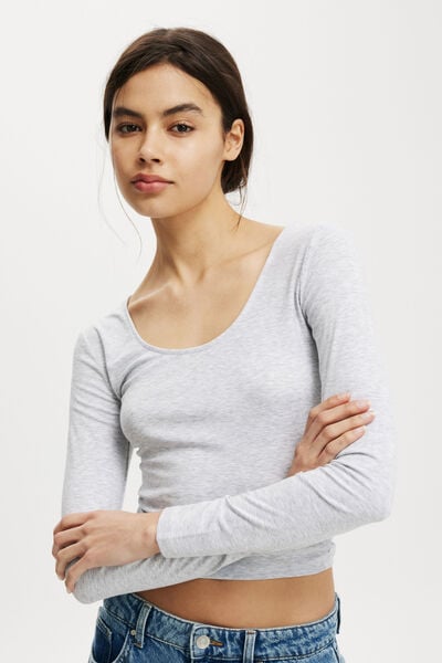 Sunday Scoop Long Sleeve, GREY MARLE