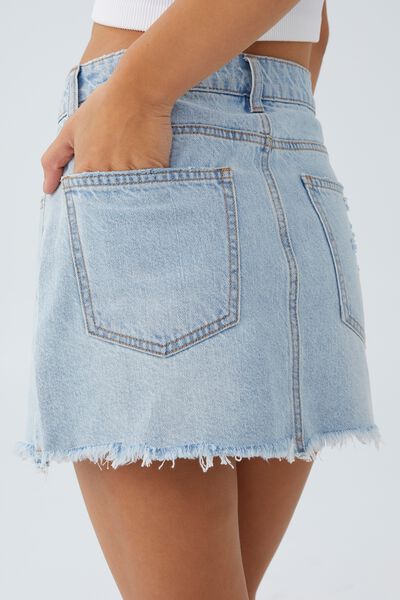 Denim Micro Mini Skirt, SWELL BLUE