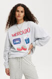 Classic Graphic Crew Sweatshirt, MERCADO/ SOFT GREY MARLE - alternate image 1