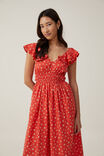 Ruffle Sleeve Maxi Dress, STARBURST SUMMER RED - alternate image 4