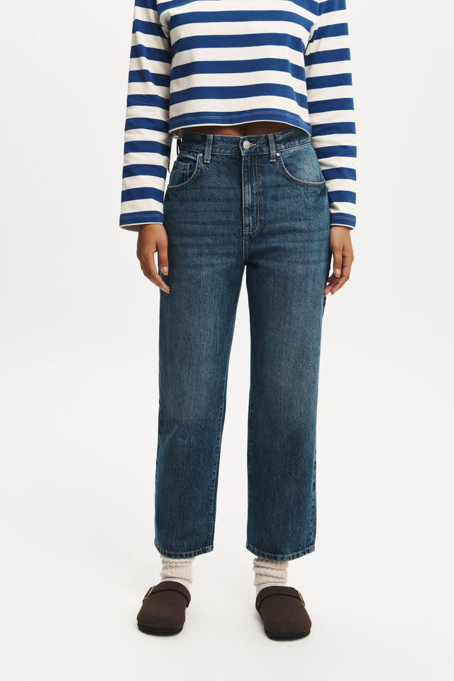 Straight Crop Jean, PURE BLUE