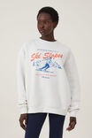 Classic Fleece Graphic Crew Sweatshirt, SKI SLOPES/ VINTAGE WHITE - alternate image 1
