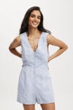 Elle Linen Playsuit, PARISIAN LAVENDER MARLE - alternate image 1