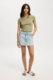 Heidi Picot Trim Short Sleeve Top, ARTICHOKE - alternate image 2