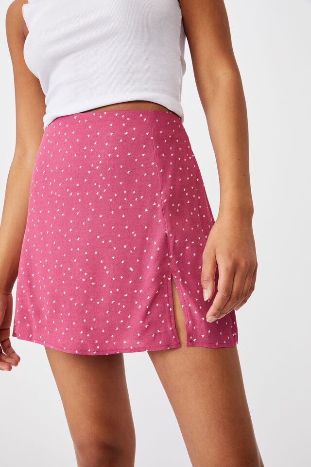 Rachel Split Mini Skirt, EDIE MINI STAR MALAGA