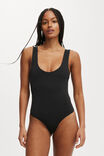 Cleo Scoop Neck Low Back Bodysuit, BLACK - alternate image 5