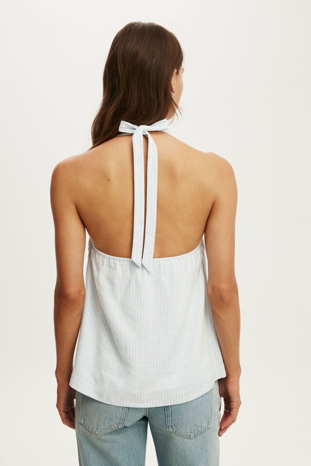 Haven Halter Top, JAMIE STRIPE ICED MARINE