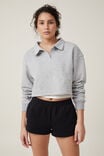 Moletom - Classic Fleece Collared Sweatshirt, GREY MARLE - vista alternativa 1