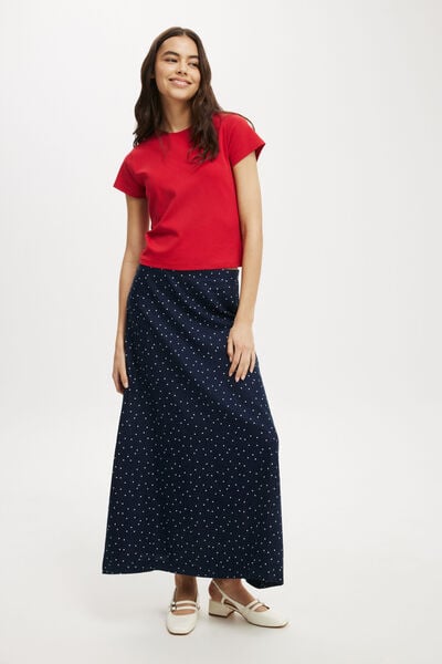 Haven Maxi A-Line Skirt, POLKA DOT WINTER NIGHT