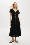 Brooke Broderie Midi Shirt Dress, BLACK - alternate image 1