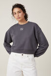Classic Fleece Boxy Crew Sweatshirt, SIGNET / FADED SLATE - alternate image 1