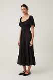 Violet Shirred Midi Dress, BLACK - alternate image 1