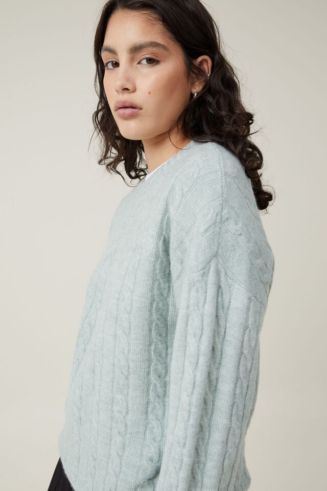 Tricôs - Luxe Pullover, MEADOW MIST CABLE