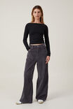 Cord Super Baggy Leg Jean, GRAPHITE - example image 1