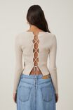 Criss Cross Reversible Fitted Knit, STONE - alternate image 4