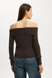 Lotus Off Shoulder Knit, DARK OAK - example image 3
