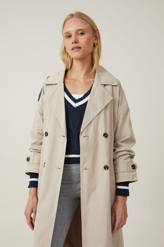 Lottie Trench Coat, MID TAUPE