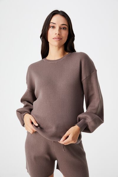Maternity Friendly Ultimate Pullover, BROWNSTONE