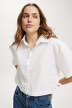 Steffi Cropped Shirt, WHITE - alternate image 4