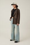 Hailey Faux Leather Blazer, WASHED BROWN - alternate image 2