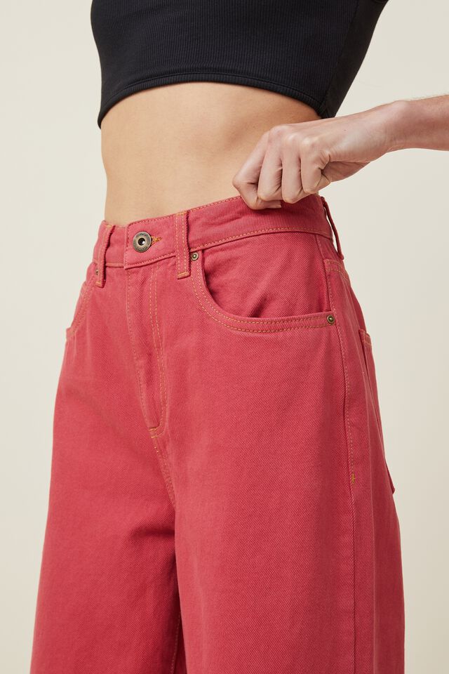 Wide Leg Jean Asia Fit, RUST RED