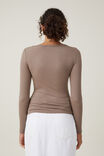 Staple Rib Scoop Neck Long Sleeve Top, RICH TAUPE II - alternate image 3