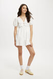 Pippa Puff Sleeve Mini Dress, WHITE - alternate image 2